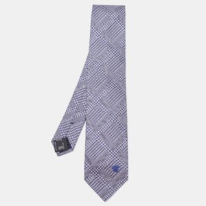 Versace Grey/Navy Blue Patterned Silk Tie