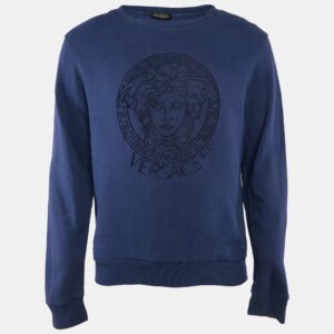 luxury-men-versace-used-clothes-p1120608-002 Versace Underwear Blue Medusa Embroidery Cotton Sweatshirt XL