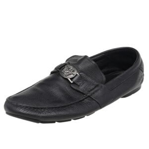 Prada Black/Silver Canvas And Leather Bow Scrunch Ballet Flats Size 38.5
