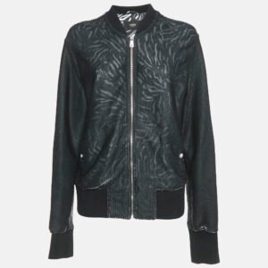 Versus Versace Black Mesh Zip-Up Jacket L