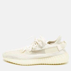 Yeezy x Adidas Off White Knit Fabric Boost 350 V2 Bone Sneakers Size 43 1/3