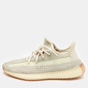 Yeezy x Adidas Pale Green Knit Fabric Boost 350 V2 Citrin (Non-Reflective) Sneakers Size 41 1/3