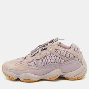 Yeezy x Adidas Pink Suede and Mesh Yeezy 500 Soft Vision Sneakers Size 45 1/3
