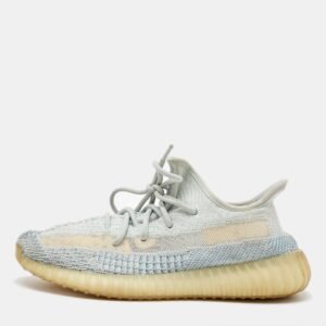 Yeezy x Adidas Green/White Knit Fabric Boost 350 V2 Cloud White Non-Reflective Sneakers 41 1/2
