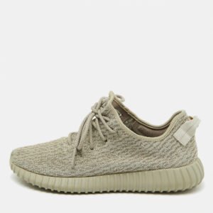 Yeezy x Adidas Grey Knit Fabric Boost 350 Moonrock Sneakers Size 46