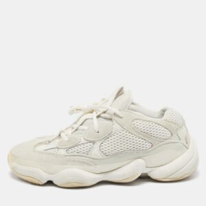Yeezy x Adidas White Mesh And Suede Yeezy 500 Blush Sneakers Size 40