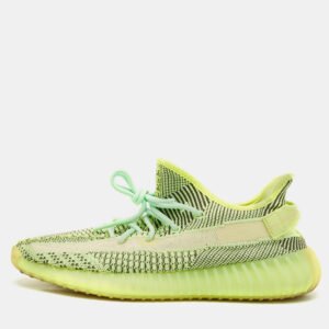 Yeezy x Adidas Neon Green Knit Fabric Boost 350 V2 Yeezreel (Non Reflective) Sneakers Size 44