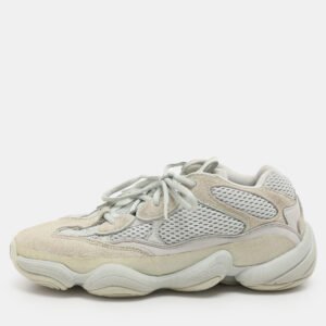 Yeezy x Adidas Grey Leather and Mesh Yeezy 500 "Salt" Low Top Sneakers Size 40