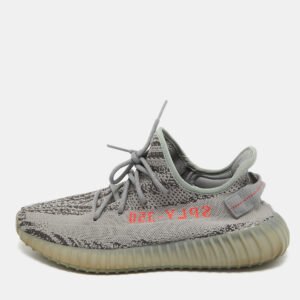 Yeezy x Adidas Grey Knit Fabric Boost 350 V2 Beluga 2.0 Sneakers Size 44