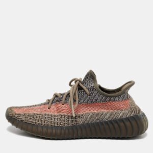 Yeezy x Adidas Multicolor  Knit Fabric Boost 350 V2 Ash Stone Sneakers Size 40