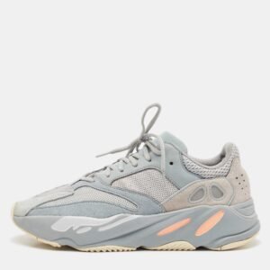 Yeezy x Adidas Grey/Blue Suede and Mesh Boost 700 Inertia Sneakers Size 46 2/3