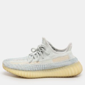 Yeezy x Adidas Blue Knit Fabric Boost 350 V2 'Cloud White' Low Top Sneakers Size 38 2/3