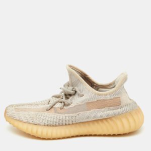 Yeezy x Adidas Grey/Pink Knit Fabric Boost 350 V2 Synth Sneakers Size 40 2/3