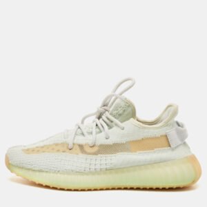 Yeezy x Adidas Light Green Knit Fabric Boost 350 V2 Hyperspace Sneakers Size 38 2/3
