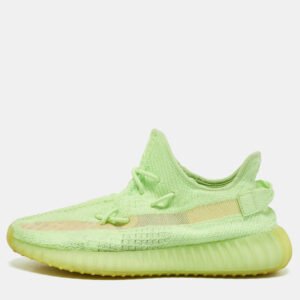 Yeezy x Adidas Green Knit Fabric Boost 350 V2 Glow Sneakers Size 43 1/3