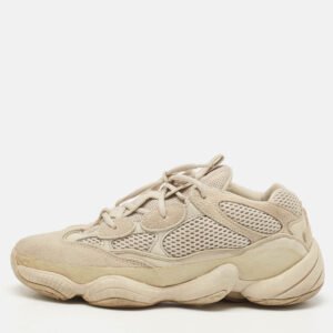 Yeezy x Adidas Cream Suede and Mesh 500 Blush Sneakers Size 43 1/3
