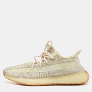 Yeezy x Adidas Pale Green Knit Fabric Boost 350 V2 Citrin (Non-Reflective) Sneakers Size 43 1/3