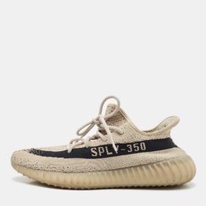 Yeezy x Adidas Grey/Black Knit Fabric Boost 350 V2 Slate Sneakers Size 43 1/3