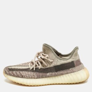 Yeezy x Adidas Beige/Brown Knit Fabric Boost 350 V2 Zyon Sneakers Size 43 1/3