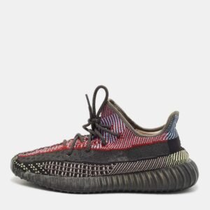 Yeezy x Adidas Black Knit Fabric Boost 350 V2 Yecheil Reflective Sneakers 43 1/3