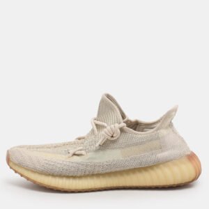 Yeezy x Adidas Pale Green Cotton Knit Boost 350 V2 Citrin Non Reflective Sneakers Size 46 2/3