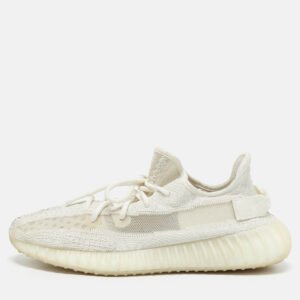 Yeezy x Adidas Off White Knit Fabric Boost 350 V2 Bone Sneakers Size 44 1/3
