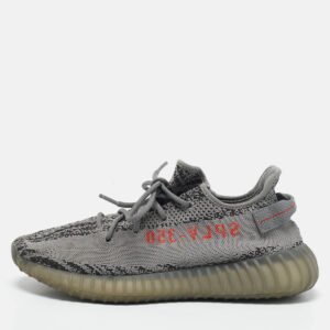 Yeezy x Adidas Grey/Black Knit Fabric Boost 350 V2 Grey Non-Reflective Sneakers 44 1/2