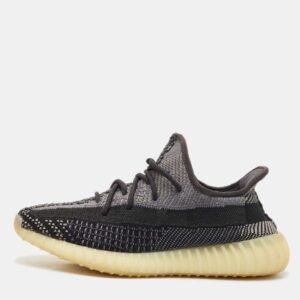 Yeezy x Adidas Black/Blue Knit Fabric Boost 350 V2 Carbon Sneakers Size 44