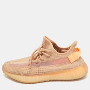 Yeezy x Adidas Orange Knit Fabric Boost 350 V2 Clay Sneakers Size 42 2/3