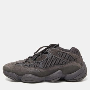 Yeezy x Adidas Black Suede and Mesh Boost 500 Utility Sneakers Size 42