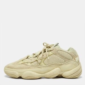 Yeezy x Adidas Light Yellow Suede and Mesh Yeezy 500 Low Top Sneakers Size 45.5