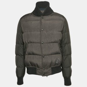 Yves Saint Laurent Grey Synthetic Puffer Down Jacket XXL