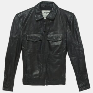 Zadig & Voltaire Black Leather Zip Front Jacket XS