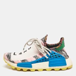 Pharrell Williams x Adidas Multicolor Knit Fabric NMD Hu Solar Pack Mother Sneakers Size 38