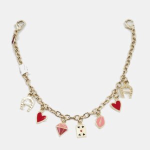 Aigner Charm Enamel Gold Tone Bag Charm
