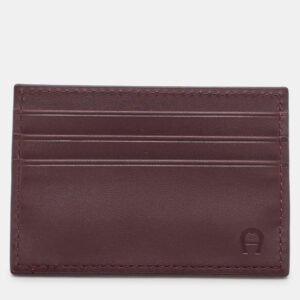 Aigner Burgundy Leather Card Holder