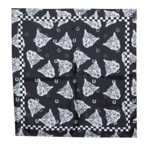 Aigner Black Animal Motif Print Silk Scarf