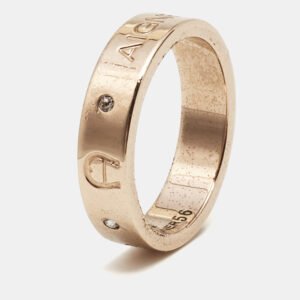Aigner Crystals Gold Tone Band Ring Size 56