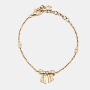 Aigner Bow Crystals Gold Tone Bracelet