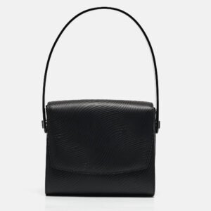 Aigner Black Textured Leather Flap Top Handle Bag