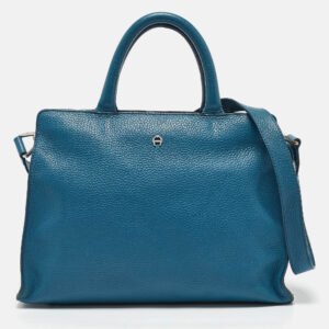 Aigner Blue Leather Cybill Tote