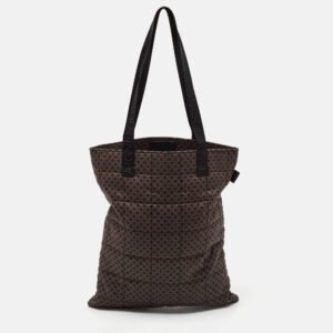 Aigner Brown/Black Logo Printed Nylon Tote