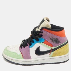 air jordan multicolor leather and suede jordan 1 mid se lightblub sneakers size 36