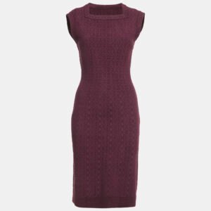 Alaia Burgundy Jacquard Knit Sleeveless L
