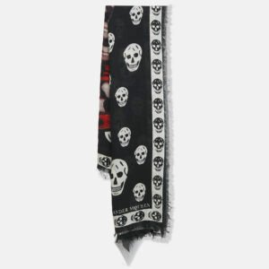 Alexander McQueen Black Modal Giant Butterfly and Skull Scarf