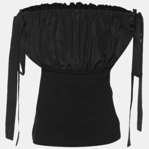 Alexander McQueen Black Polyester Off The Shoulder Top XS