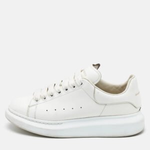 Alexander McQueen White Leather Oversized  Sneakers Size 40