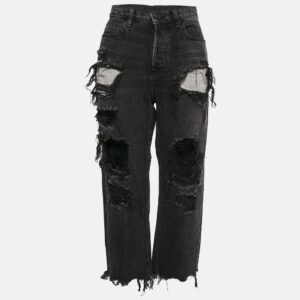 Denim X Alexander Wang Black Distressed Denim Rival Jeans M Waist 30"