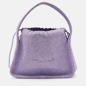 Alexander Wang Purple Ribbed Knit Fabric Small Ryan Bag