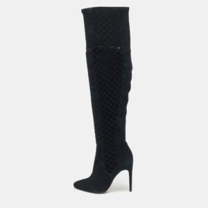 Alexandre Birman Black Suede Over The Knee Boots Size 37